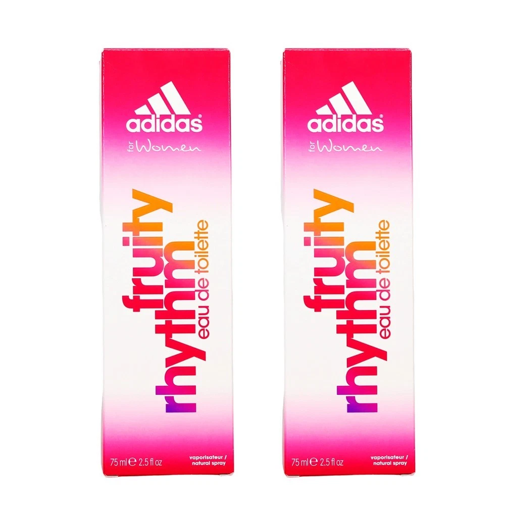 Adidas Fruity Rhythm Eau de Toilette Spray Women's Fragrance 75ml  - 2 PACK