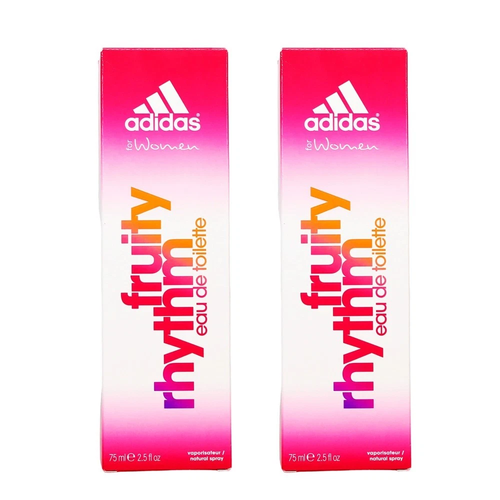 Adidas Fruity Rhythm Eau de Toilette Spray Women's Fragrance 75ml  - 2 PACK