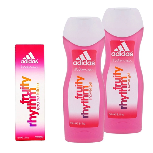 Adidas Fruity Rhythm Eau de Toilette Spray Women's Fragrance 75ml + 2 Shower Gel