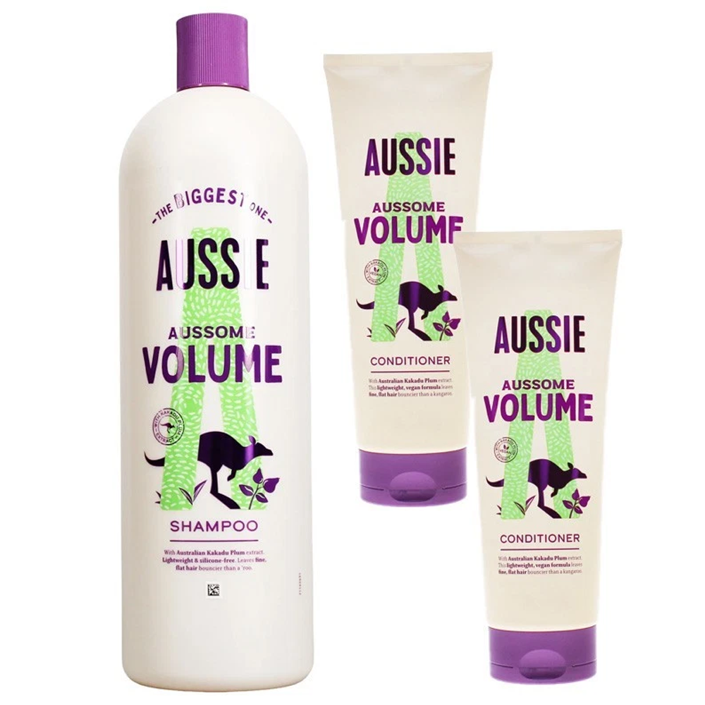 Aussie Aussome Volume Hair Shampoo 675ml & Conditioner 2x 200ml Conditioner