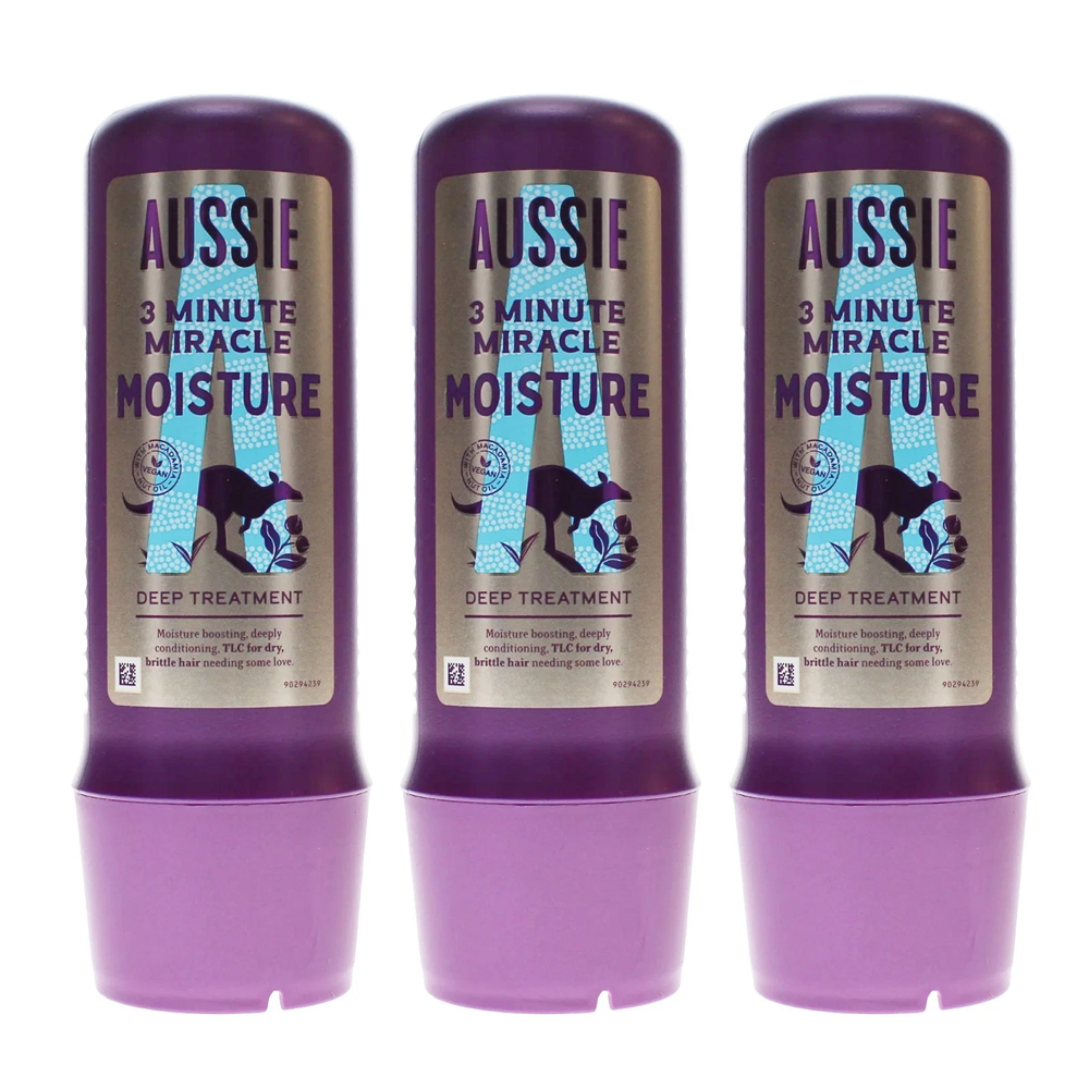 Aussie Miracle Moist Detangling 3 Minute Deep Treatment 225ml - 3 PACK