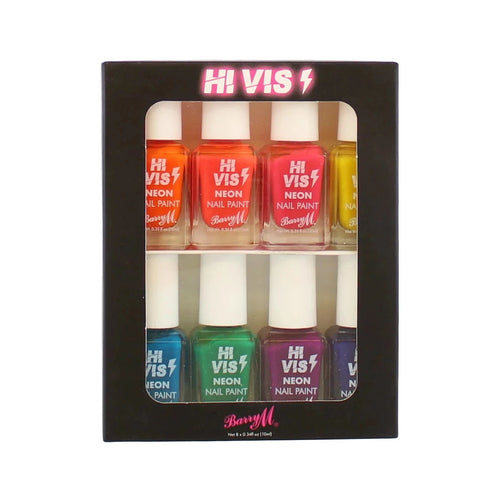 Barry M Hi Vis Neon Nail Polish Paint in Pink Electro - 8 PACK