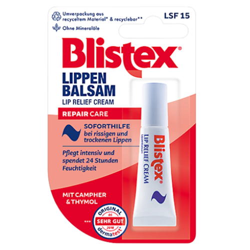 Blistex Intensive Care Lip Balm Relief Cream SP15 No Petrolatum 6ml
