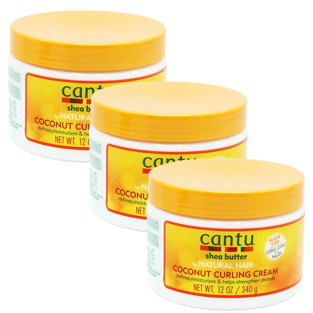 Cantu Coconut Curling Cream Shea Butter 340g - 3 PACK