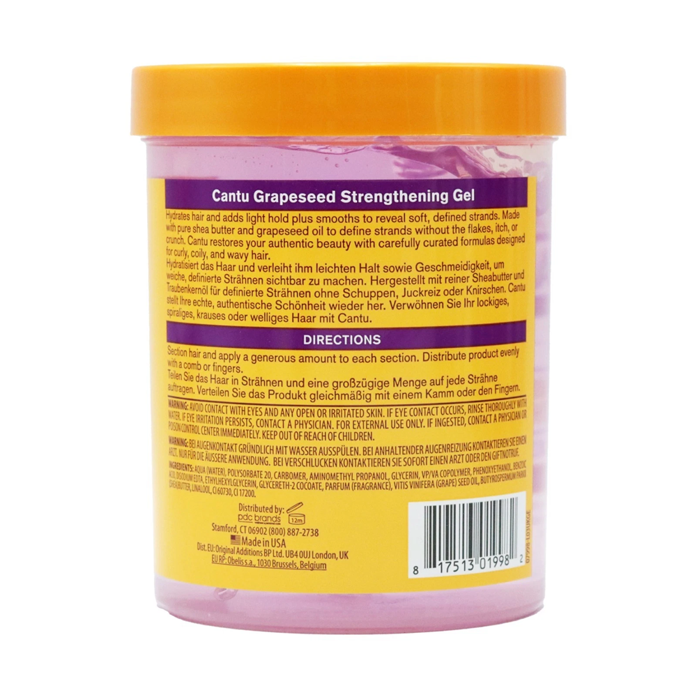 Cantu Grapeseed Strengthening Gel Alcohol Free 3 PACK