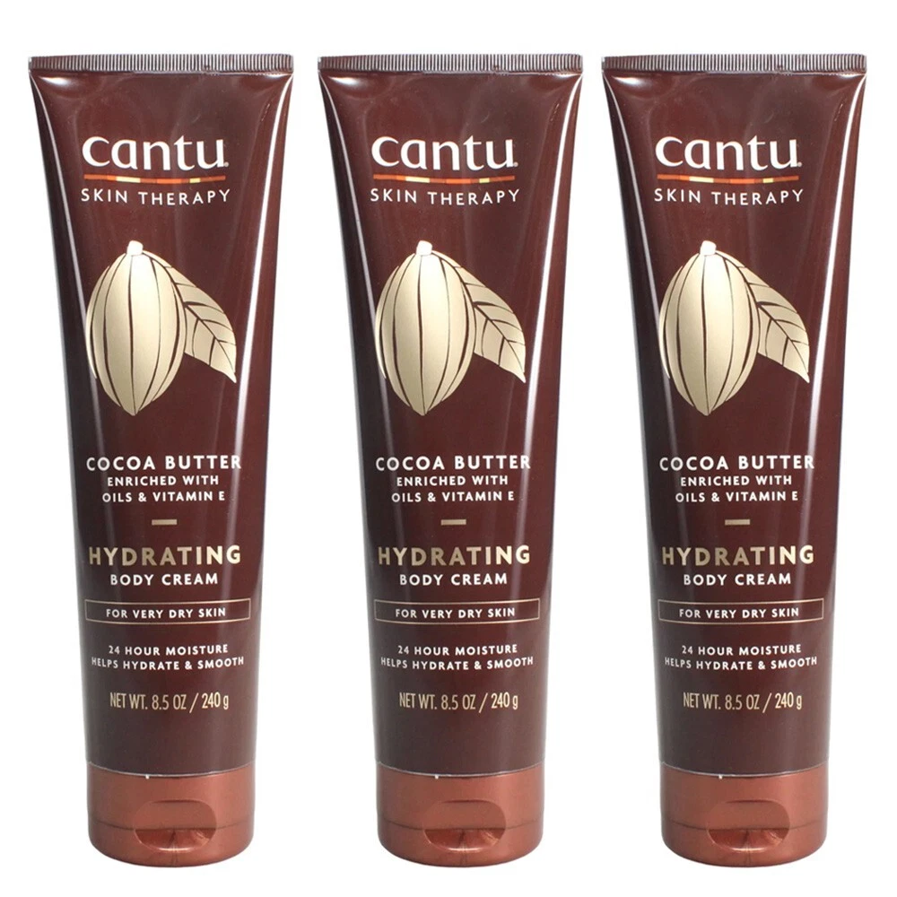 Cantu Skin Therapy Hydrating Cocoa Butter Body Cream For Dry Skin 240g - 3 PACK