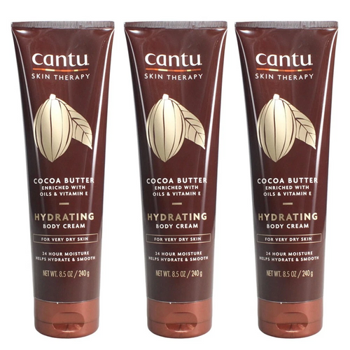 Cantu Skin Therapy Hydrating Cocoa Butter Body Cream For Dry Skin 240g - 3 PACK