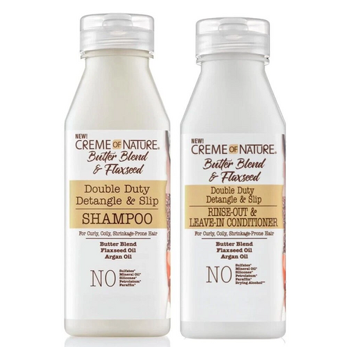 Creme Of Nature Butter Blend Flaxseed Detangle Shampoo Conditioner 355ml