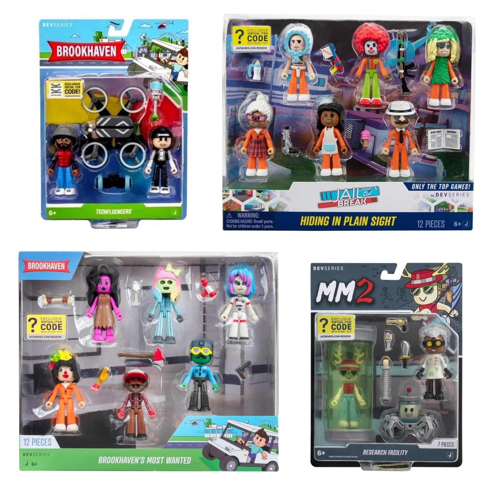 DevSeries Brookhaven & Jailbreak Techfluencers & Exclusive Codes - 4 PACK