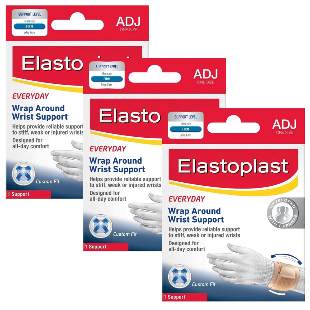 Elastoplast Everyday Wrap Around Wrist Support Support Level Adjustable - 3 PACK