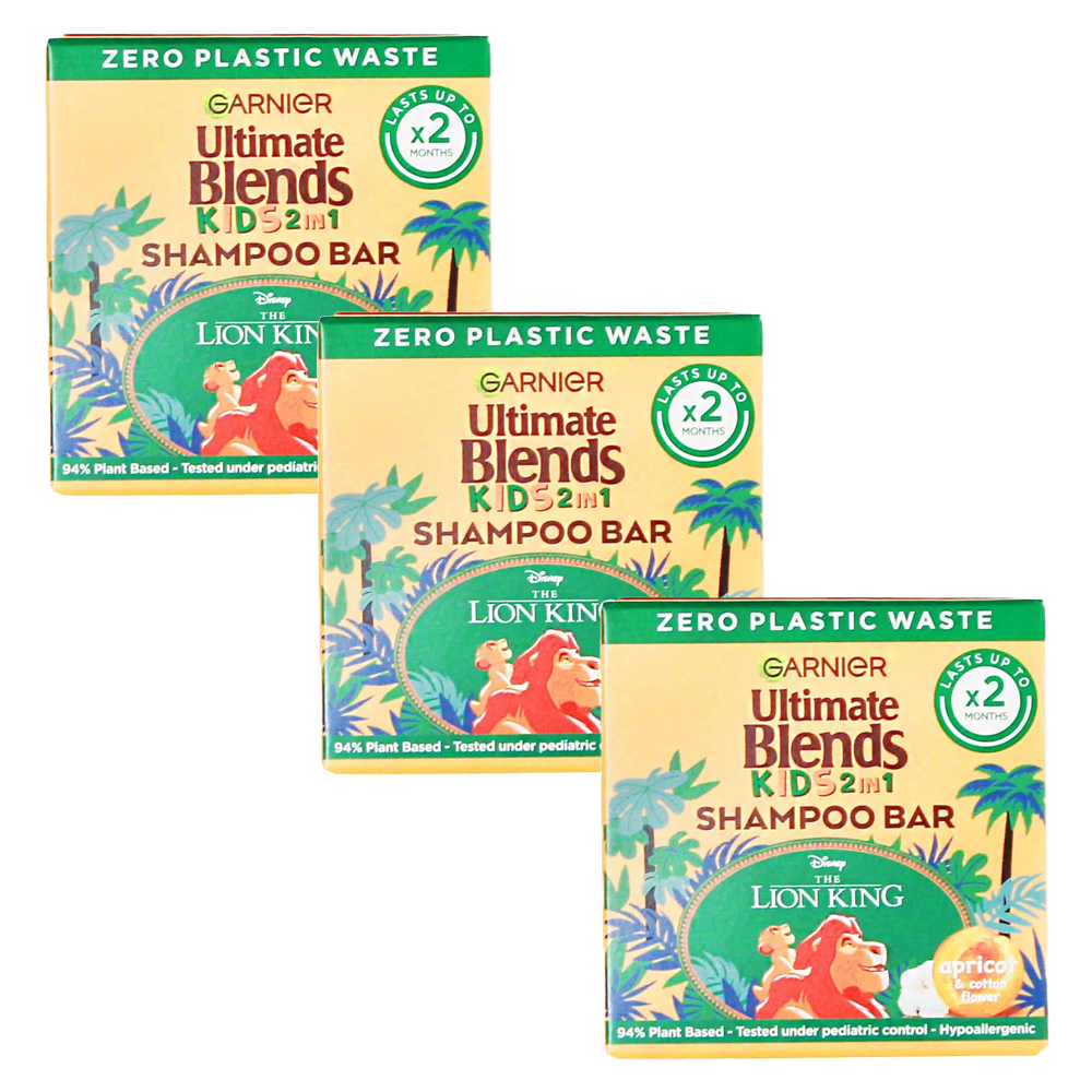 Garnier Ultimate Blends Apricot Kids Shampoo Bar 60g - 3 PACK