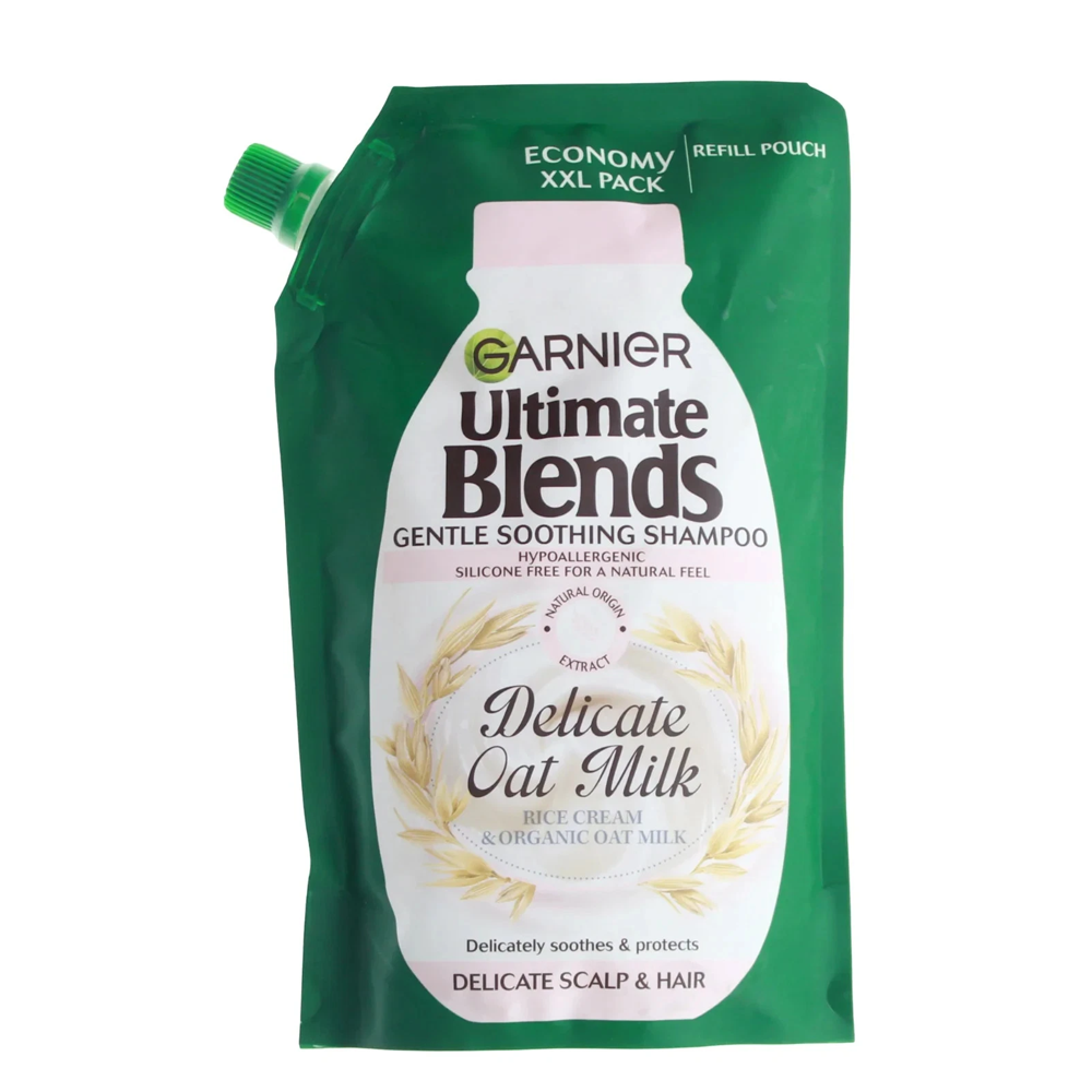 Garnier Ultimate Blends Delicate Oat Milk Shampoo Refill Pouch