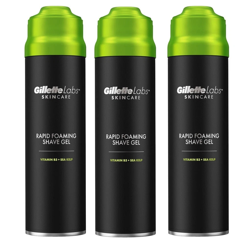 Gillette Labs Cools to Soothe Rapid Foaming Shave Gel 198ml - 3 PACK