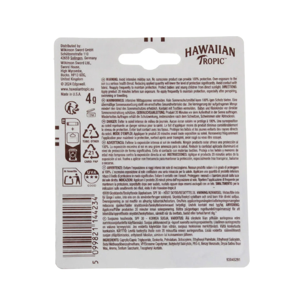 Hawaiian Tropic Protective Lip Balm Tropical Flavour SPF30