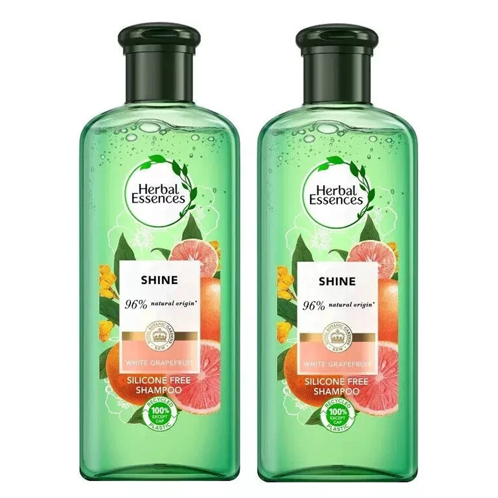 Herbal Essences Shine/Volume White Grapefruit Shampoo 400ml Silicon Free - 2 PACK