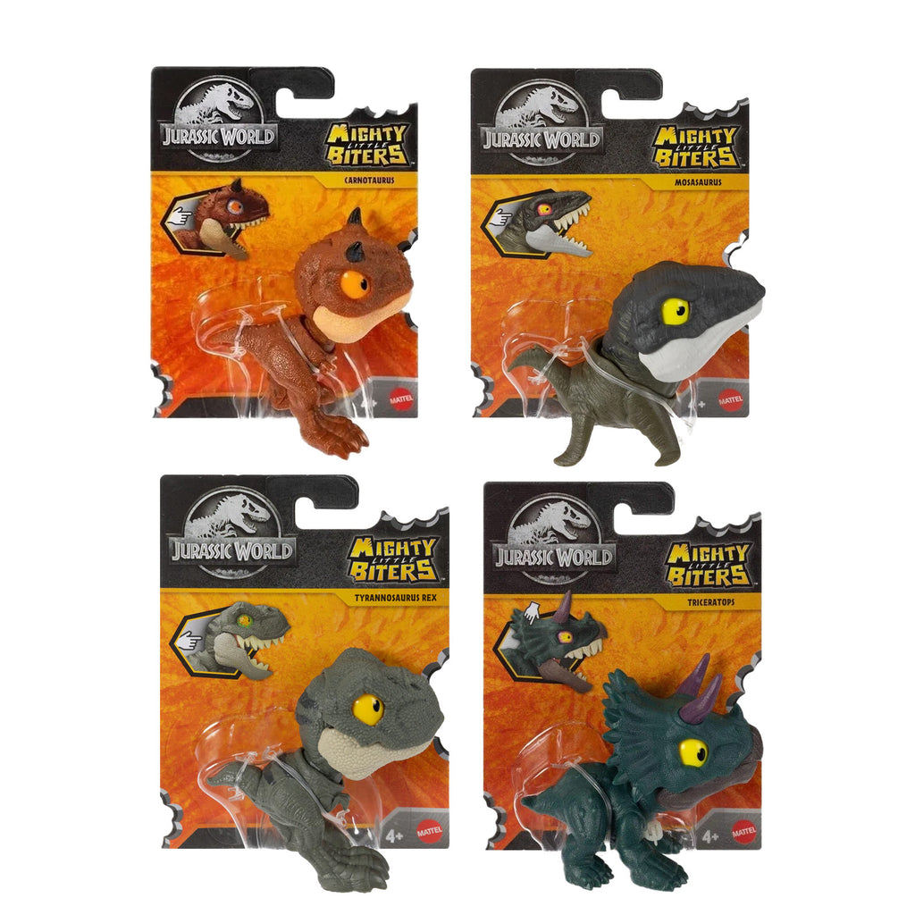 Jurassic World: Mighty Little Biters - Dinosaur Toy Mattel JFC - 4 PACK