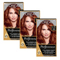 L'Oreal Paris Preference Permanent Hair Dye 6.45 Intense Copper Auburn - 3 PACK