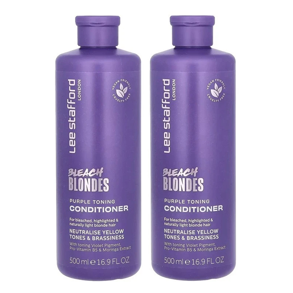 Lee Stafford Bleach Blondes Purple Toning Conditioner 500ml - 2 PACK