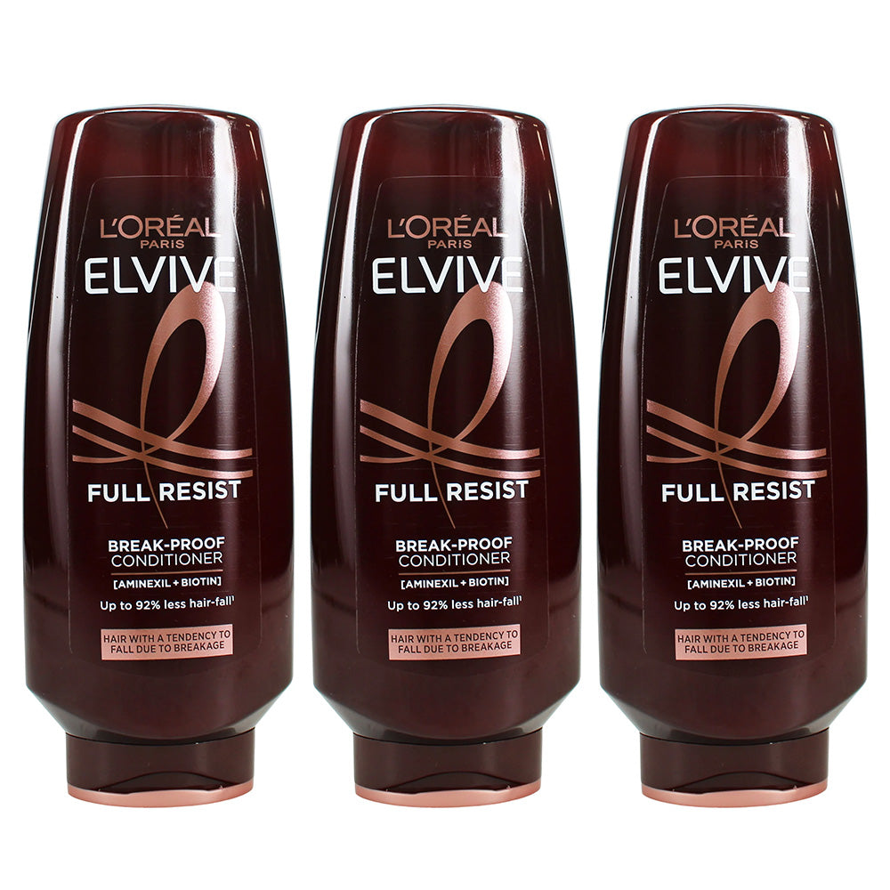 Loreal Elvive Full Resist Reinforcing Conditioner Aminexil Biotin 400ml - 3 PACK