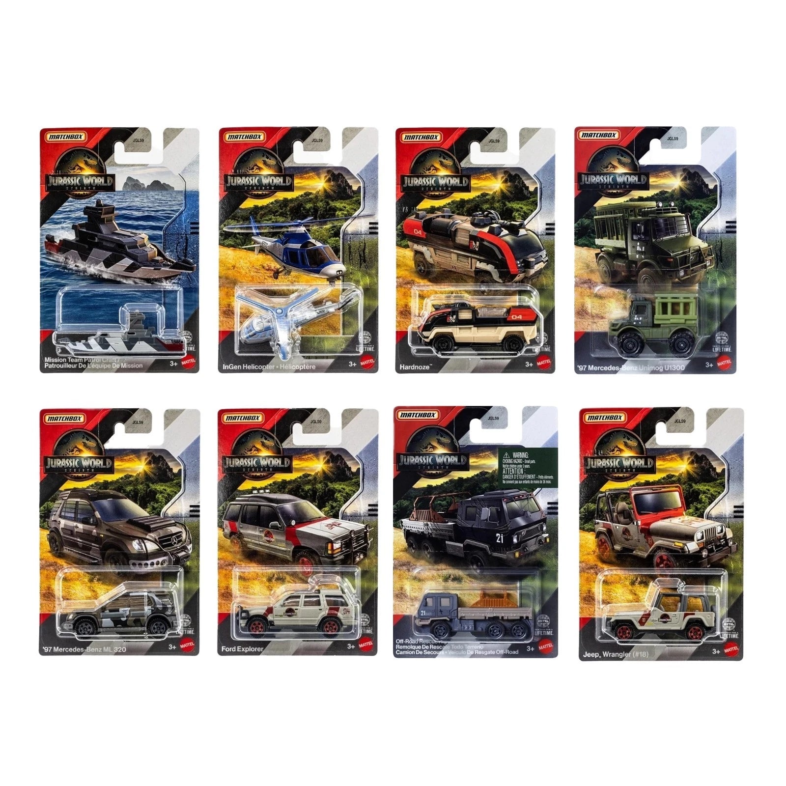 Matchbox Jurassic World Rebirth JGL59 - 8 PACK