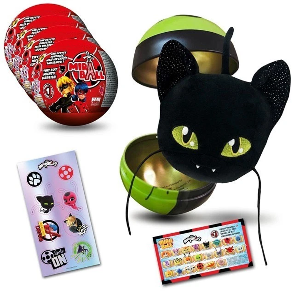 Miraculous Plush Ball Suprise Metal Mira Ball & Stickers - 4