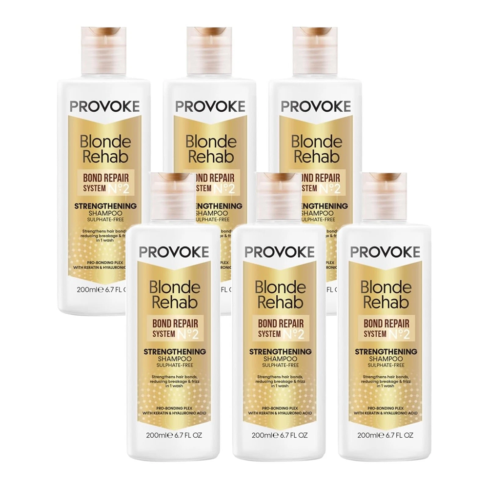 Provoke Blonde Rehab Bond Repair System 2 Strengthening Shampoo 200ml - 6 PACK