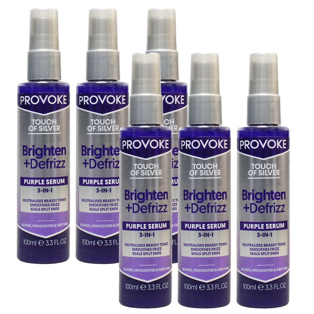 Provoke Touch of Silver Brighten & Defrizz 3 in 1 Purple Serum - 6 PACK