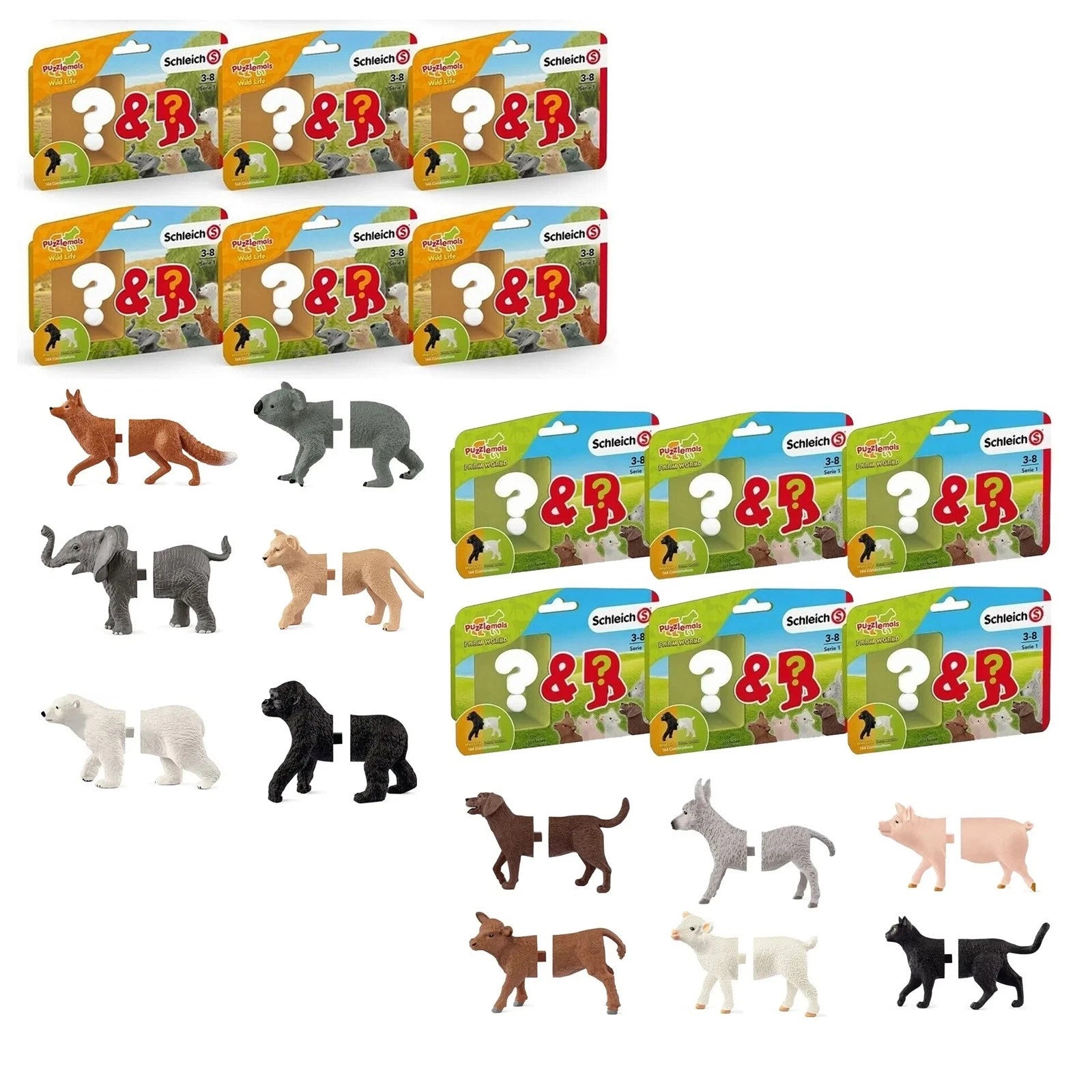 Schleich Puzzlemals Farm Animals Wild Animals
