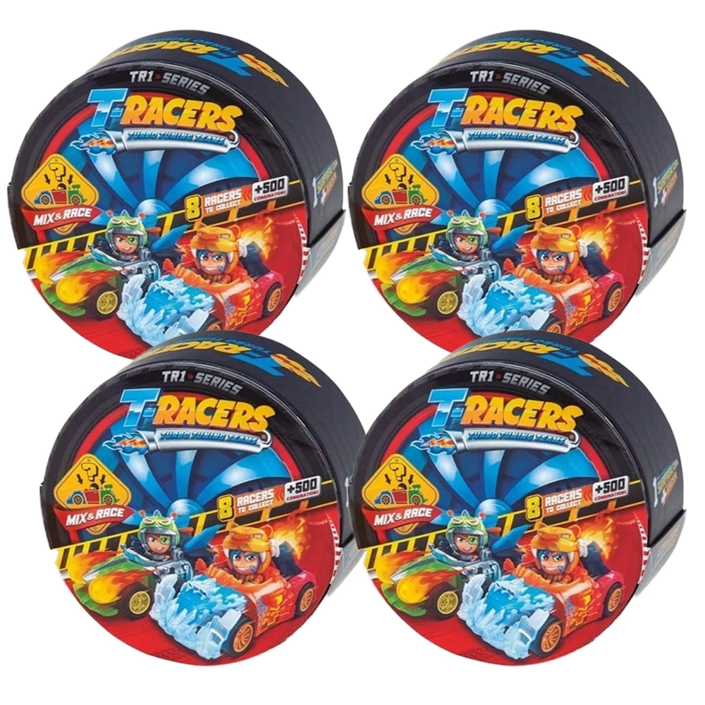 T-Racers Turbo Tuning Team Magic Box TOYS Collectable TR1 Series - 4 PACK