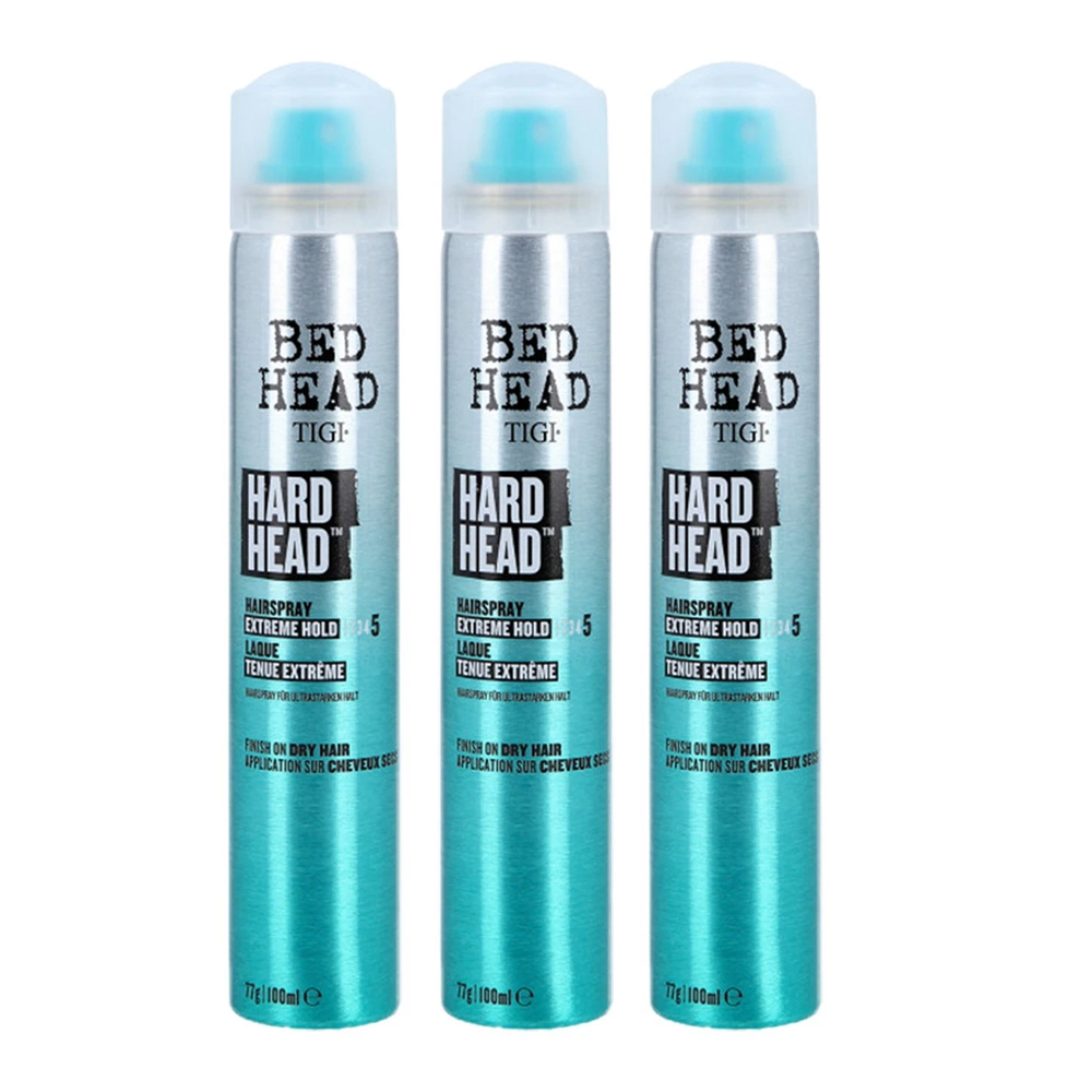 TIGI Bed Head Hard Hold Hairspray Extra Strong Hold 100ml - 3 PACK