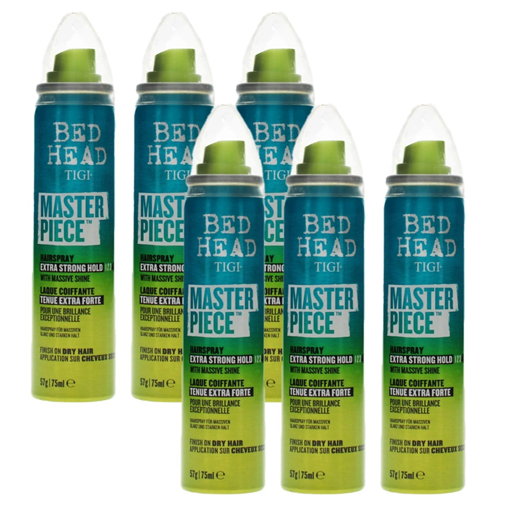 TIGI Bed Head MASTERPIECE Massive Shine Strong Hold Hairspray 75ml - 6 PACK