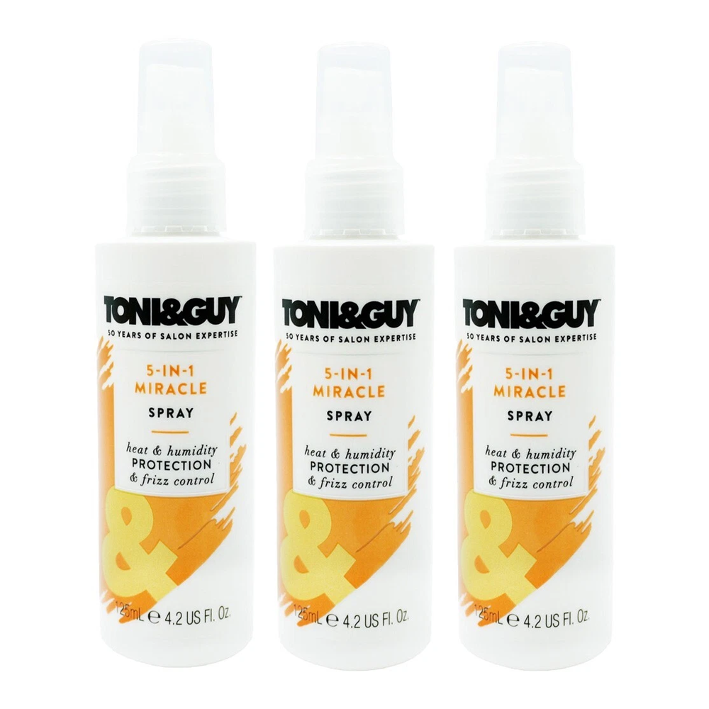 Toni & Guy 5-in-1 Miracle Heat Protection Spray & Frizz Control 125ml - 3 PACK