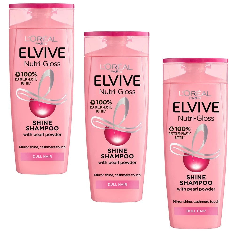 L'Oreal Elvive Nutri Gloss Shine Shampoo 500ml - 3 PACK